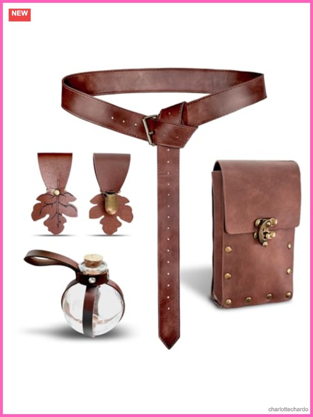 Renaissance Accessories Set Belt Pouch Potion Bottles Skirt Hikes